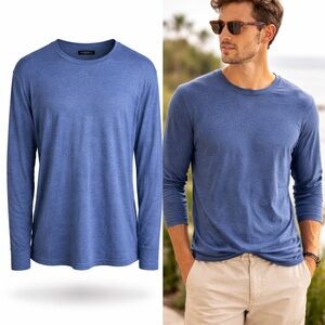 Goodlife | Blue Long Sleeve Tee | Cotton Blend Lightweight | Size XL